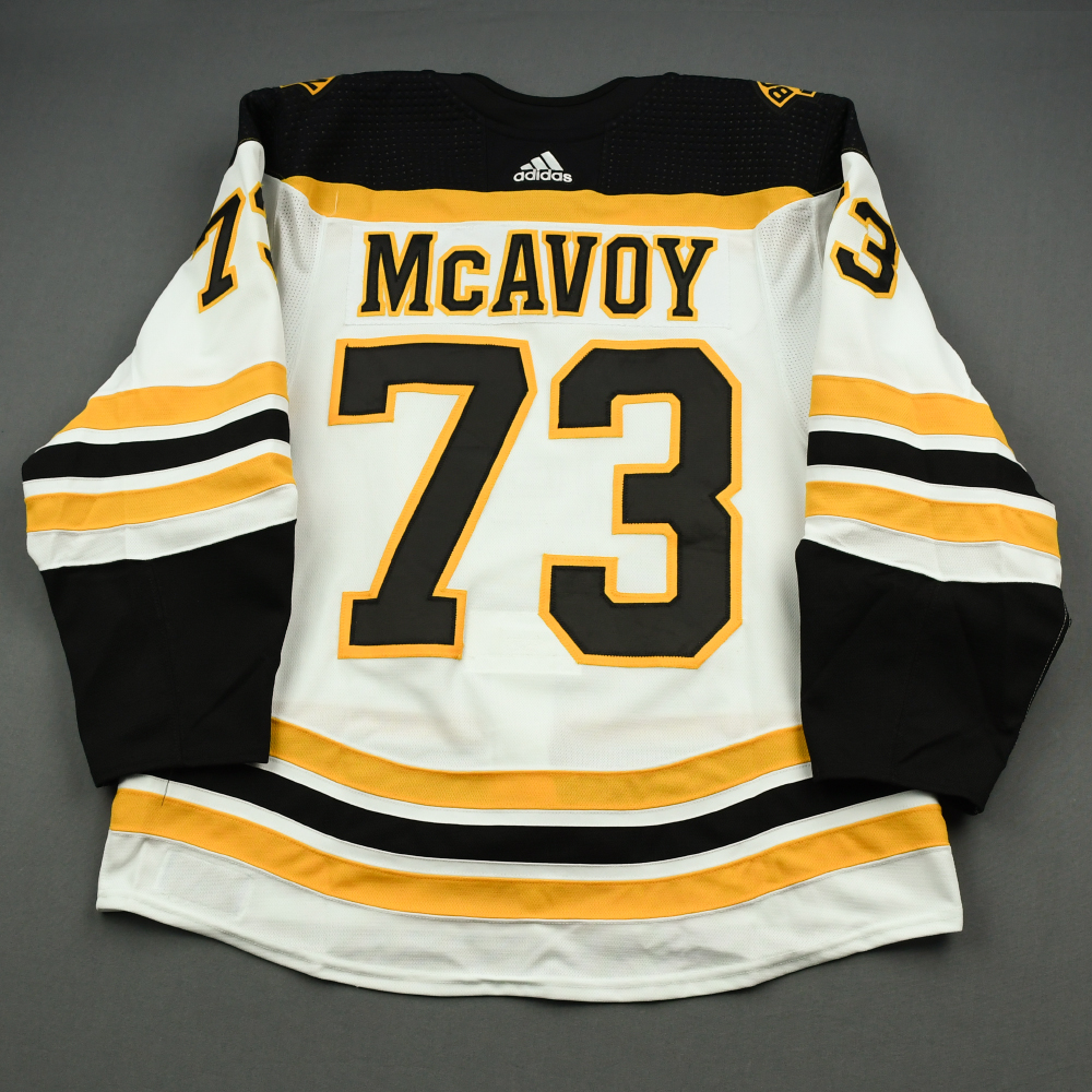 Fanatics Authentic Charlie Mcavoy Boston Bruins Deluxe Framed Autographed Black Adidas Jersey