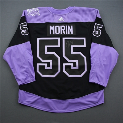Samuel Morin - Warmup-Issued Hockey Fights Cancer Autographed Jersey - November 25, 2019