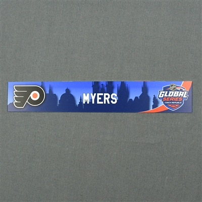 Philippe Myers - 2019 NHL Global Series Locker Room Nameplate Game-Issued
