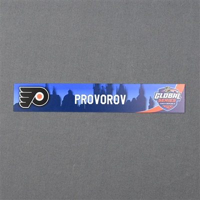 Ivan Provorov - 2019 NHL Global Series Locker Room Nameplate Game-Issued