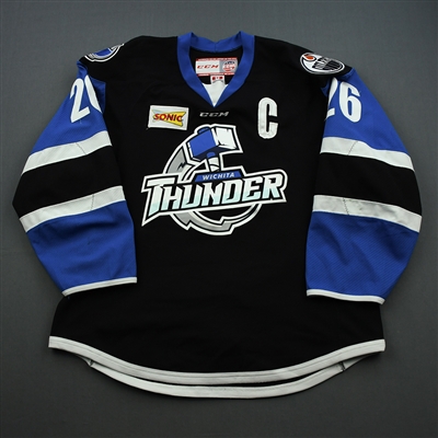 Dyson Stevenson - Wichita Thunder - Game-Worn - Black w/C Jersey 
