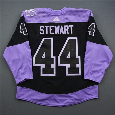 Chris Stewart - Warmup-Worn Hockey Fights Cancer Autographed Jersey - Dec. 17, 2019