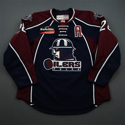 Ryan Tesink - Tulsa Oilers - Game-Worn - Blue w/A Jersey
