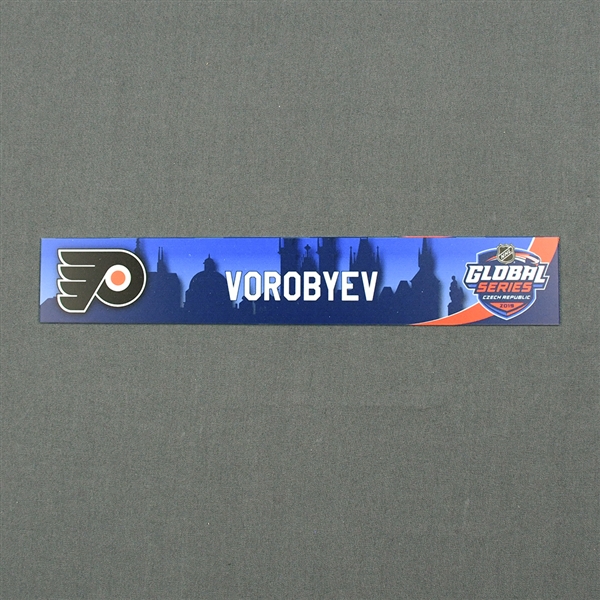 Mikhail Vorobyev - 2019 NHL Global Series Locker Room Nameplate - Game-Issued