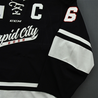 Riley Weselowski - Rapid City Rush - Game-Worn - Black w/C Jersey