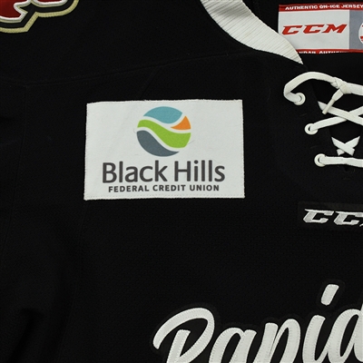 Riley Weselowski - Rapid City Rush - Game-Worn - Black w/C Jersey