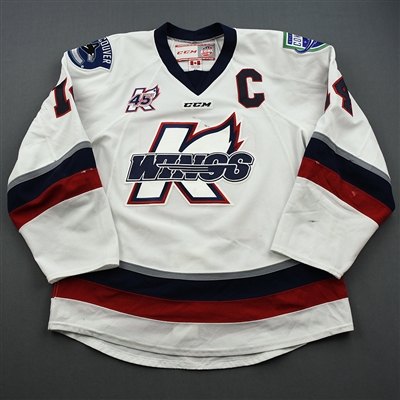 Ben Wilson - Kalamazoo Wings - Game-Worn White w/C Jersey 