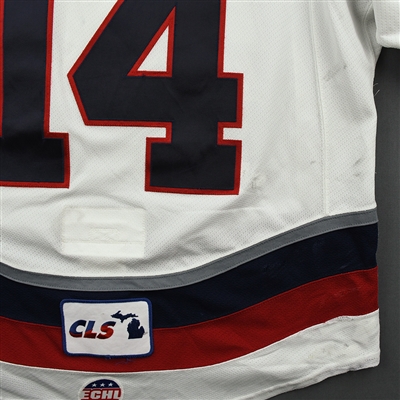 Ben Wilson - Kalamazoo Wings - Game-Worn White w/C Jersey 