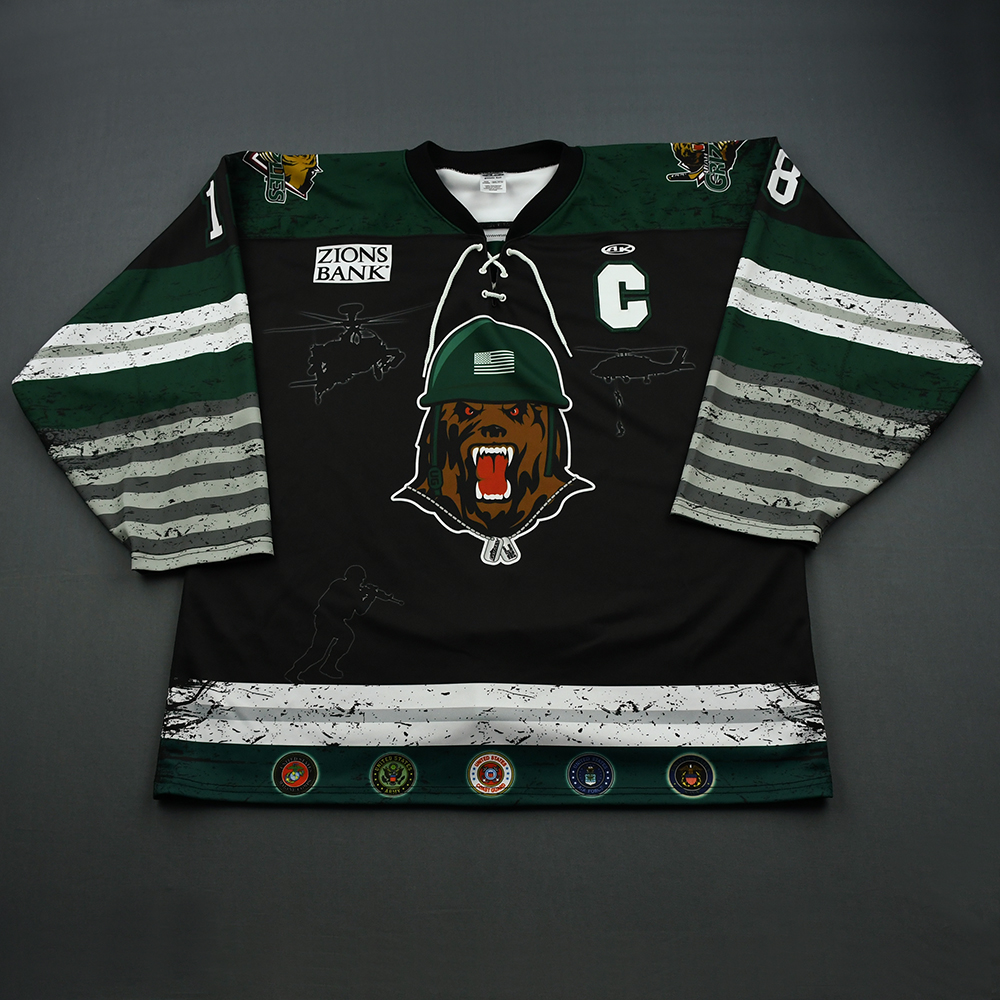 Lot Detail - Teigan Zahn - Utah Grizzlies - Game-Worn - Black w/C Jersey