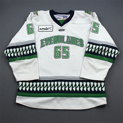 Hunter Garlent - Florida Everblades - Game-Worn - White - Autographed Jersey - 2019-20 Season 