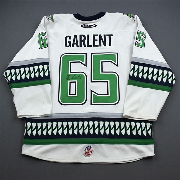 Hunter Garlent - Florida Everblades - Game-Worn - White - Autographed Jersey - 2019-20 Season 