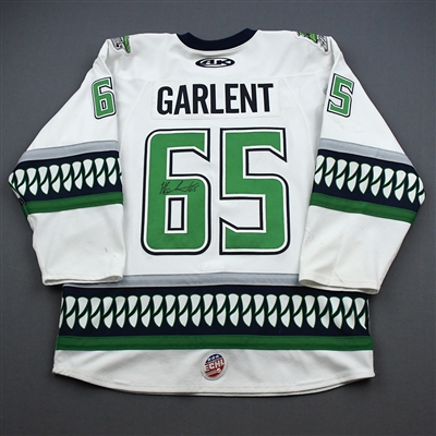 Hunter Garlent - Florida Everblades - Game-Worn - White - Autographed Jersey - 2019-20 Season 