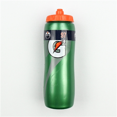 Connor McDavid - Green Gatorade Water Bottle - 2019-20 NHL Season