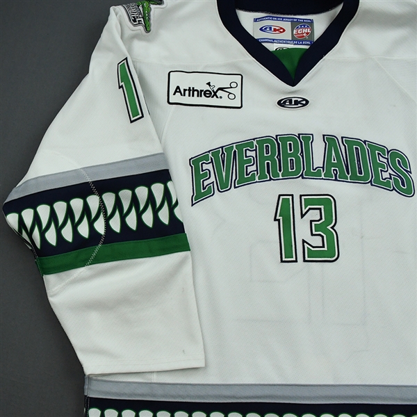 Lot Detail - Michael Neville - Florida Everblades - Game-Worn - White ...