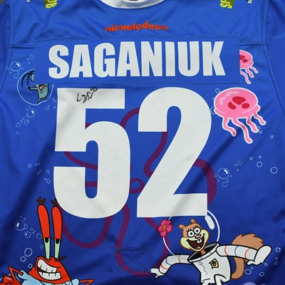 Lot Detail - Colby Saganiuk - 2020 U.S. National Under-17 Development Team  - Spongebob Square Pants Game-Worn Autographed Jersey w/A