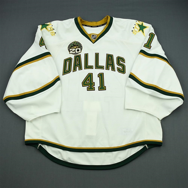 Cristopher Nilstorp - Dallas Stars - White Set 2 w/ 20th Anniversary Patch (Back-Up Only)