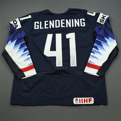 Luke Glendening - 2019 U.S. IIHF World Championship - Game-Worn Blue Jersey