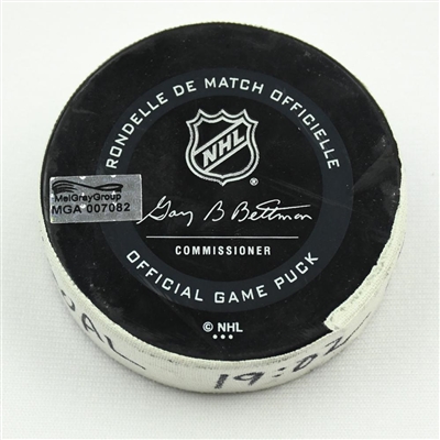 Filip Forsberg - Goal Puck - vs. Coyotes (Predators Logo) - 2020 Western Conference Qualifying Round - Game 1