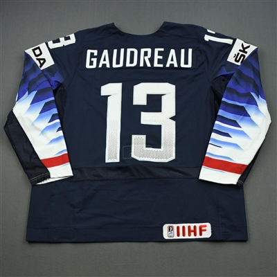 Johnny Gaudreau - 2019 U.S. IIHF World Championship - Game-Worn Blue Jersey
