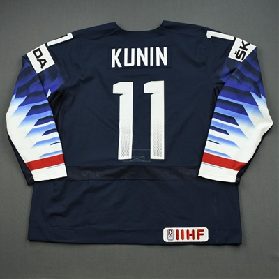 Luke Kunin - 2019 U.S. IIHF World Championship - Game-Worn Blue Jersey