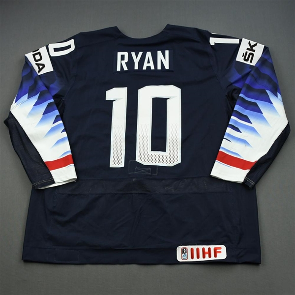 Derek Ryan - 2019 U.S. IIHF World Championship - Game-Worn Blue Jersey