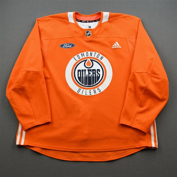 Jujhar Khaira - Edmonton Oilers - Practice-Worn Jersey - 2019-20 NHL Season