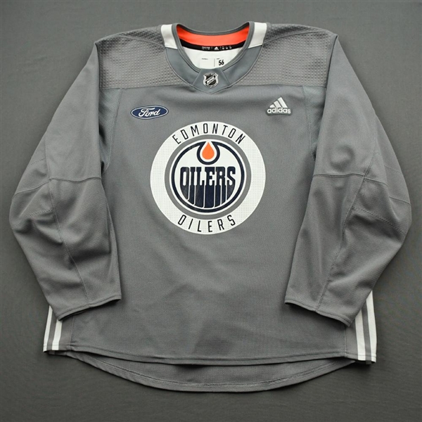 Caleb Jones - Edmonton Oilers - Practice-Worn Jersey - 2019-20 NHL Season