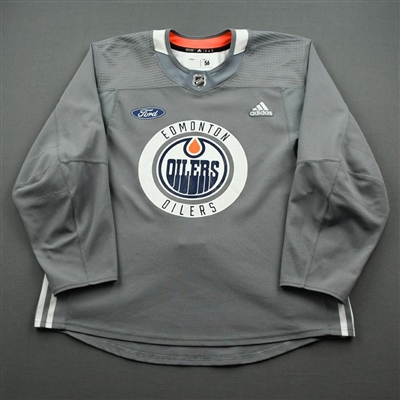 Adam Larsson - Edmonton Oilers - Practice-Worn Jersey - 2019-20 NHL Season