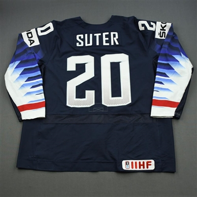 Ryan Suter - 2019 U.S. IIHF World Championship - Game-Worn Blue w/A Jersey