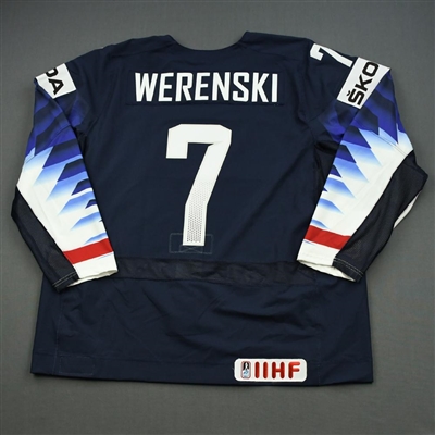 Zach Werenski - 2019 U.S. IIHF World Championship - Game-Issued Blue Jersey
