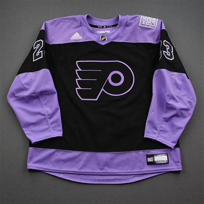 Justin Braun - Warm-Up Worn Hockey Fights Cancer Autographed Jersey - April 18, 2021
