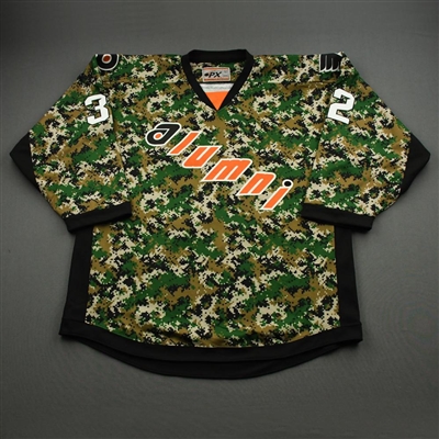 Riley Cote - Game-Worn Flyers Alumni Camouflage Autographed Jersey - Worn June 27, 2021