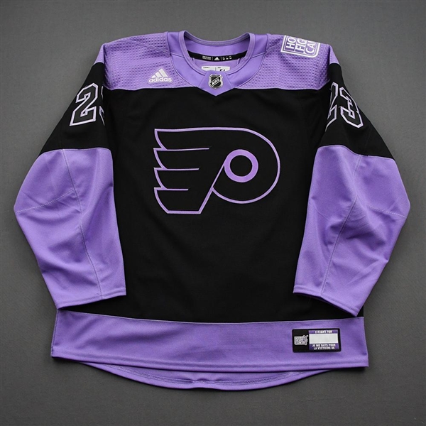Shayne Gostisbehere - Warm-Up Worn Hockey Fights Cancer Autographed Jersey - April 18, 2021