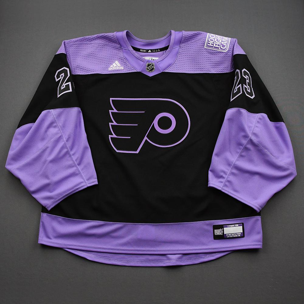 Lot Detail - Carter Hart - Warm-Up Issued Hockey Fights Cancer Autographed  Jersey - April 18, 2021