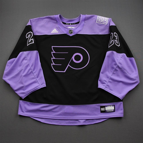 Carter Hart - Warm-Up Issued Hockey Fights Cancer Autographed Jersey - April 18, 2021
