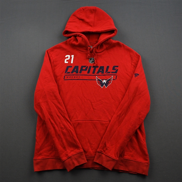 Garnet Hathaway - Red Hoodie Issued by Washington Capitals - 2019-20 NHL Regular Season