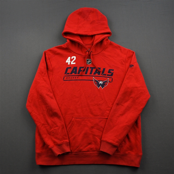 Martin Fehervary - Red Hoodie Issued by Washington Capitals - 2019-20 NHL Regular Season