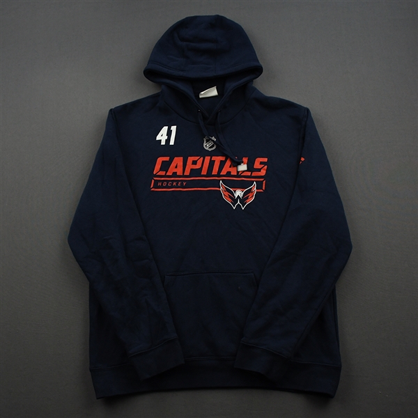 Vitek Vanecek - Navy Hoodie Issued by Washington Capitals - 2019-20 NHL Regular Season