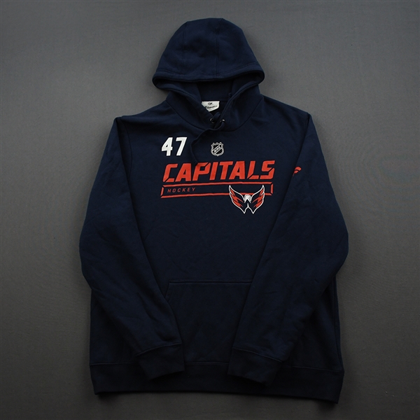 Beck Malenstyn - Navy Hoodie Issued by Washington Capitals - 2019-20 NHL Regular Season