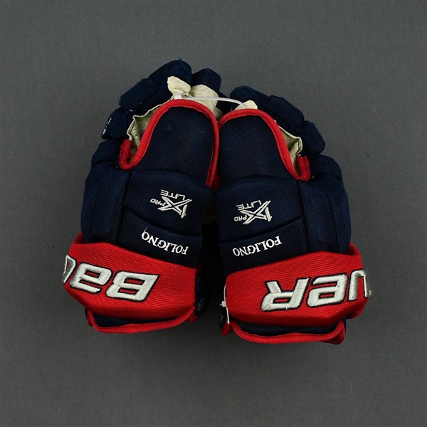 Nick Foligno - Game-Used - Bauer Vapor 1X Lite Gloves - 2020-21 NHL Season
