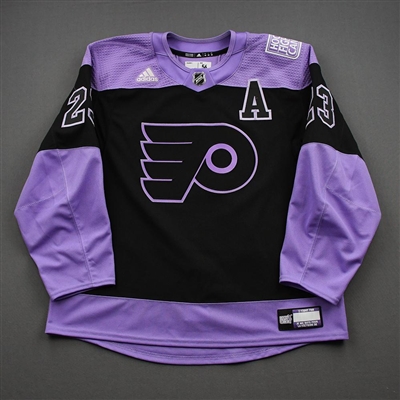 Ivan Provorov - Warm-Up Worn Hockey Fights Cancer Autographed Jersey - April 18, 2021