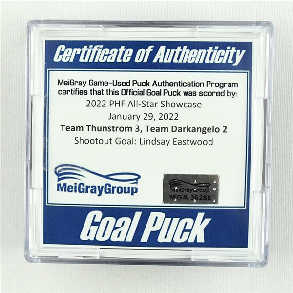 Lindsay Eastwood - Team Darkangelo - Goal Puck - 2022 PHF All-Star Showcase - January 29, 2022 vs. Team Thunstrom