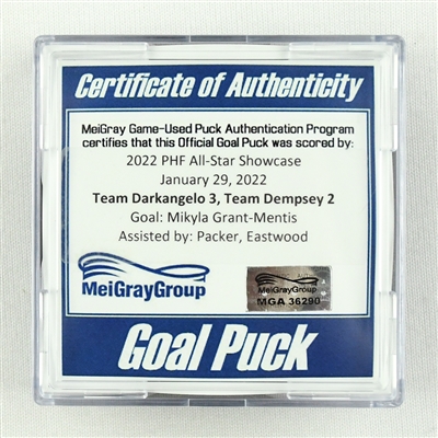 Mikyla Grant-Mentis - Team Darkangelo - Goal Puck - 2022 PHF All-Star Showcase - January 29, 2022 vs. Team Dempsey