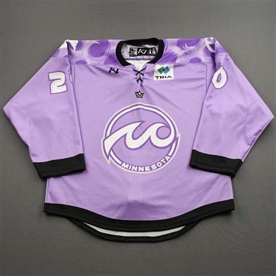 Meghan Lorence - Game-Worn Hockey Fights Cancer Autographed Jersey - Worn Dec. 18, 2021
