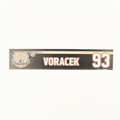 Jakub Voracek - Philadelphia Flyers - 50th Anniversary Dressing Room Nameplate - 2016-17 NHL Season