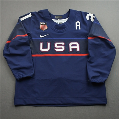 Hilary Knight - Game-Worn Womens 2022 Olympic Winter Games, Beijing Jersey w/A - February 5, 2022 vs. Russian Olympic Committee & February 14, 2022 vs. Finland in Semifinals