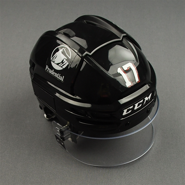 Yegor Sharangovich - Game-Worn Black Third CCM Helmet w/ Oakley Shield - 2021-22 NHL Season