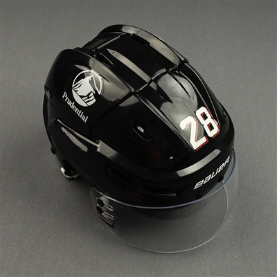 Damon Severson - Game-Worn Black Third Bauer Helmet w/ Bauer Shield - 2021-22 NHL Season