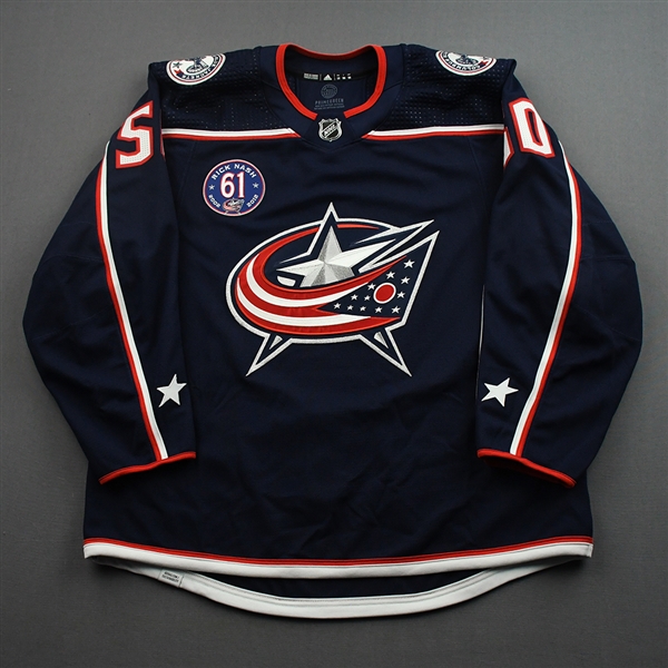 Eric Robinson - Game-Issued Jersey w/ Rick Nash #61 Retirement Night Patch - March 5, 2022