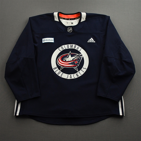 Kevin Stenlund - Navy Practice Jersey w/ OhioHealth Patch  2021-22 NHL Season
